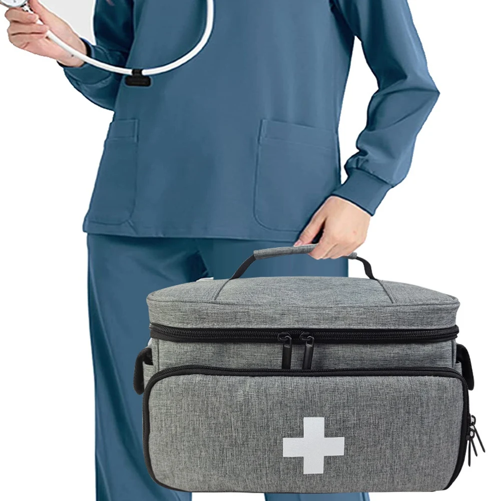 AA08-Borsa per medicinali Organizzatore vuoto per bottiglie di pillole con serratura con sacchetti portatili con cerniera Scatola per medicinali per viaggi a casa