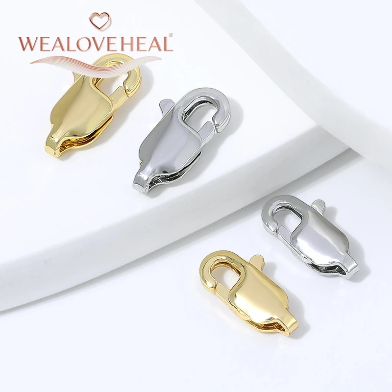 armband verschluss, 5/10/20 Stück 18K vergoldete Messing-Karabinerverschlüsse für die Schmuckherstellung, 10mm 12mm DIY Armband- und Halsketten-Zubehör Verbinder – Detail 16