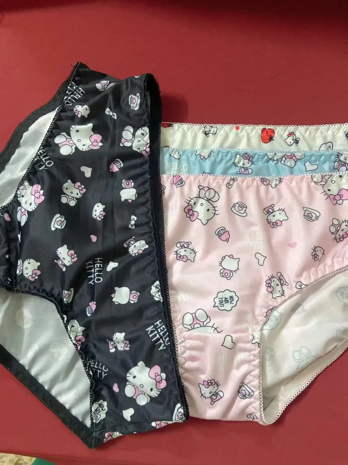 Cute Cartoon Hello Kitty Mid-rise Pure Cotton Traceless Underwear Antibacterial Miss Briefs Girl Thin Breathable Underpants