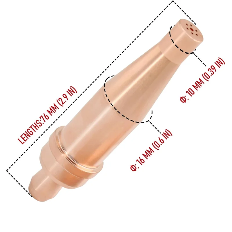 A93Z 1-1-101 فوهة قطع الأسيتيلين تناسب الشعلة الثقيلة على شكل حرف V للحام الدقيق والقطع المعدني - عبوة من 2 #6