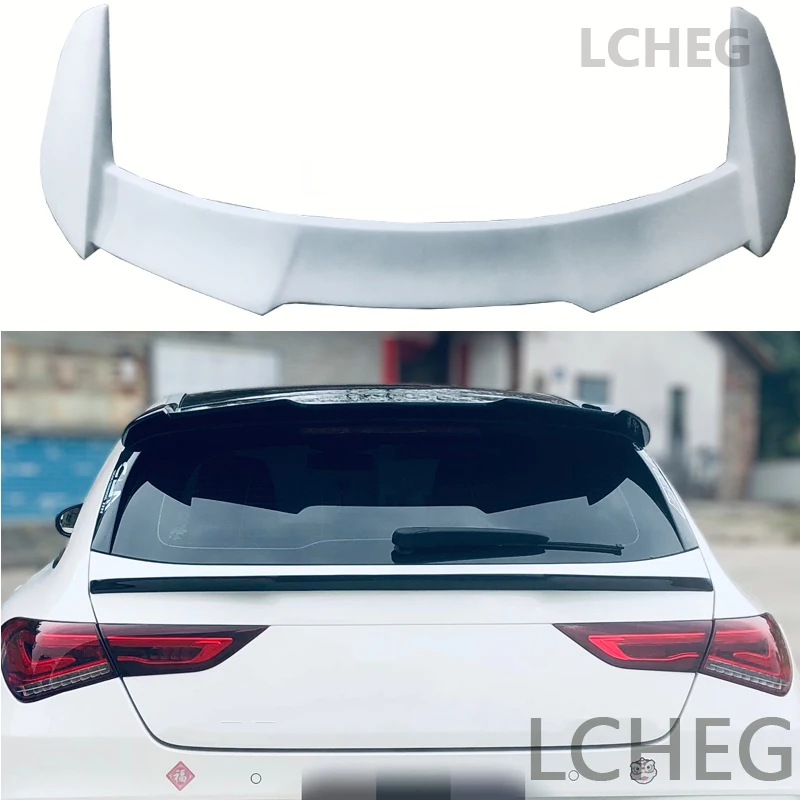 For 2019-2024 Mercedes Benz hatchback X118 CLA180-250 CLA35 45 FRP material rear roof spoiler smooth black car rear cover wing