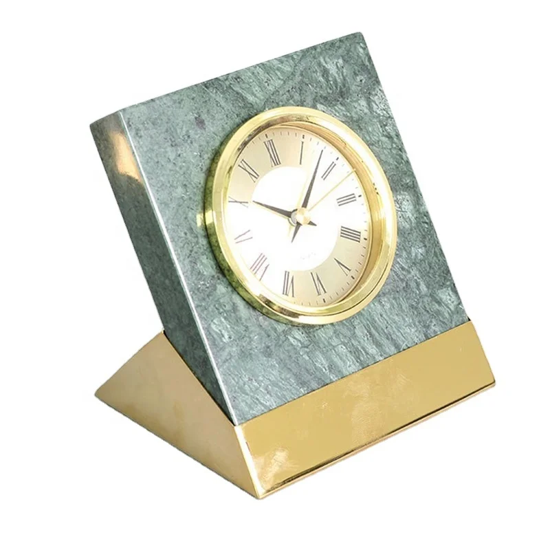 Wholesale Home Decor Small Custom Made Marble Table Top Digital Clock Marble Luxury Desk & Table Clocks