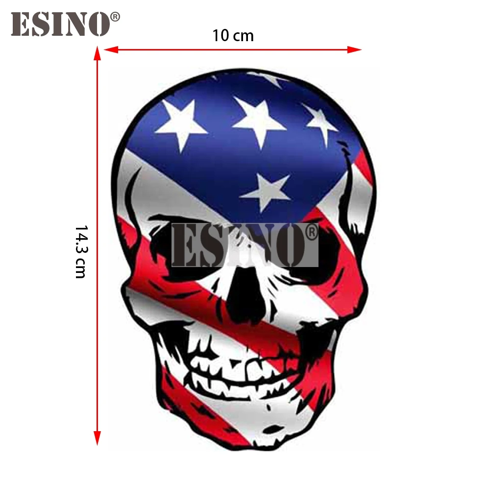 Car Styling Creative US America Flag Skull Evil Skull Decal Cartoon PVC Waterproof Car Body Sticker Pattern Vinyl