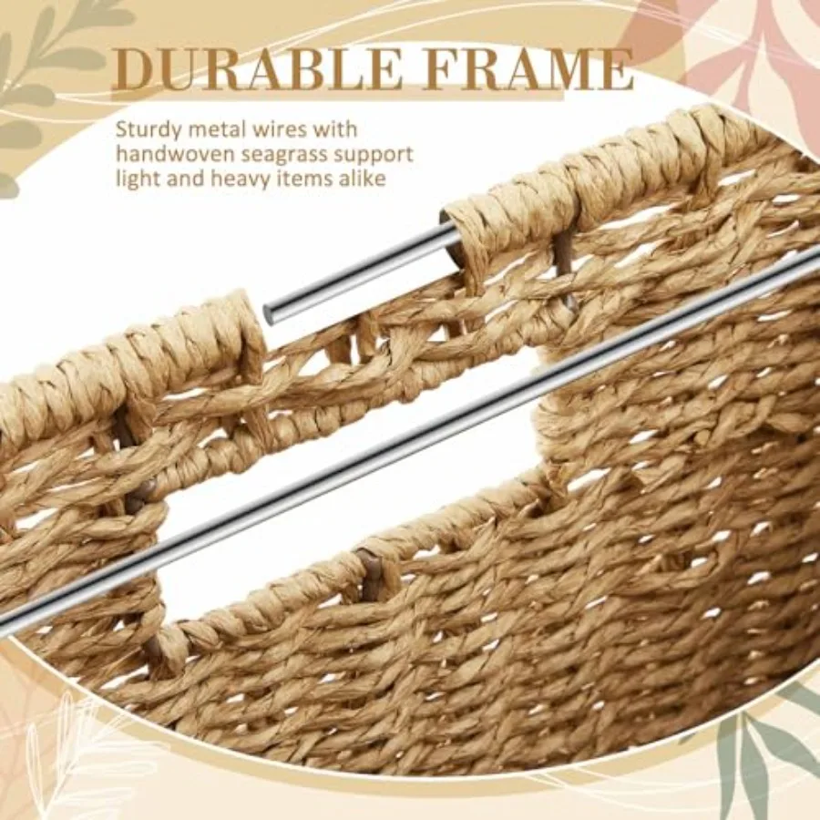 صندوق ملفات حبل ورقي قابل للطي بحجم حرف مع غطاء للمكتب والمنزل والديكور سلة ملفات معلقة منسوجة محمولة fo #5