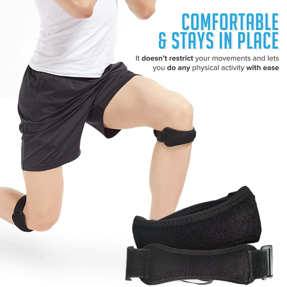 

WRELS 1Pcs Patella Knee Strap Adjustable Sports Compression Pads Knee Support for Running Basketball Football Cycling Knee Wrap