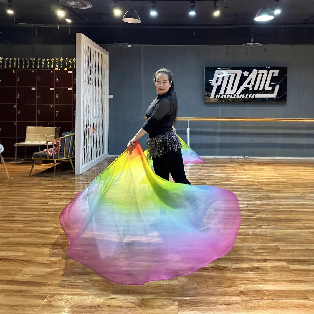 New national flag dance props praise flag chiffon gradual change colorful gauze wings back decoration props