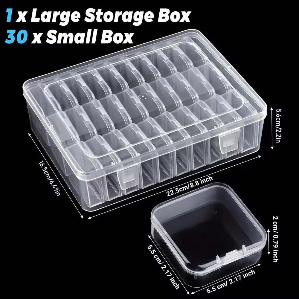 12/24/30 pezzi scatola organizer portatile piccoli contenitori di plastica trasparente per perline con coperchio incernierato per riporre piccoli gioielli artigianali