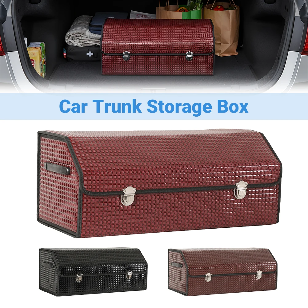 

Car Trunk Organizer for SUVs & Sedans Large Car Trunk Storage Organizer Collapsible Cargo Bins 25.98x11.81x11.81in with Lid