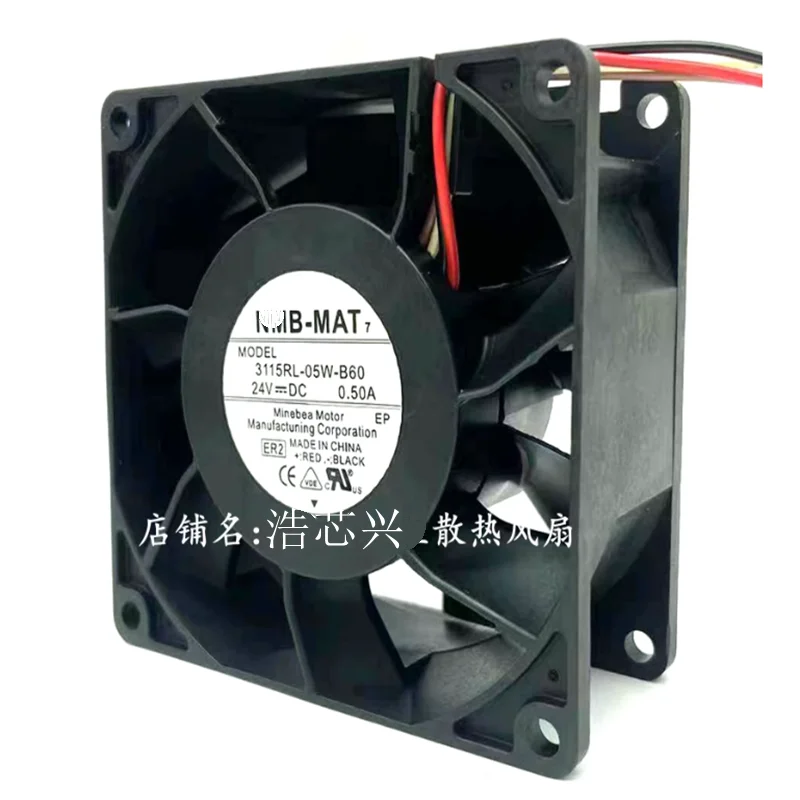 1PCS Cooling fan 3115RL-05W-B60 3115RL-05W-B69 3115RL-05W-B70  24V 0.5A 80*80*38MM Inverter Fan