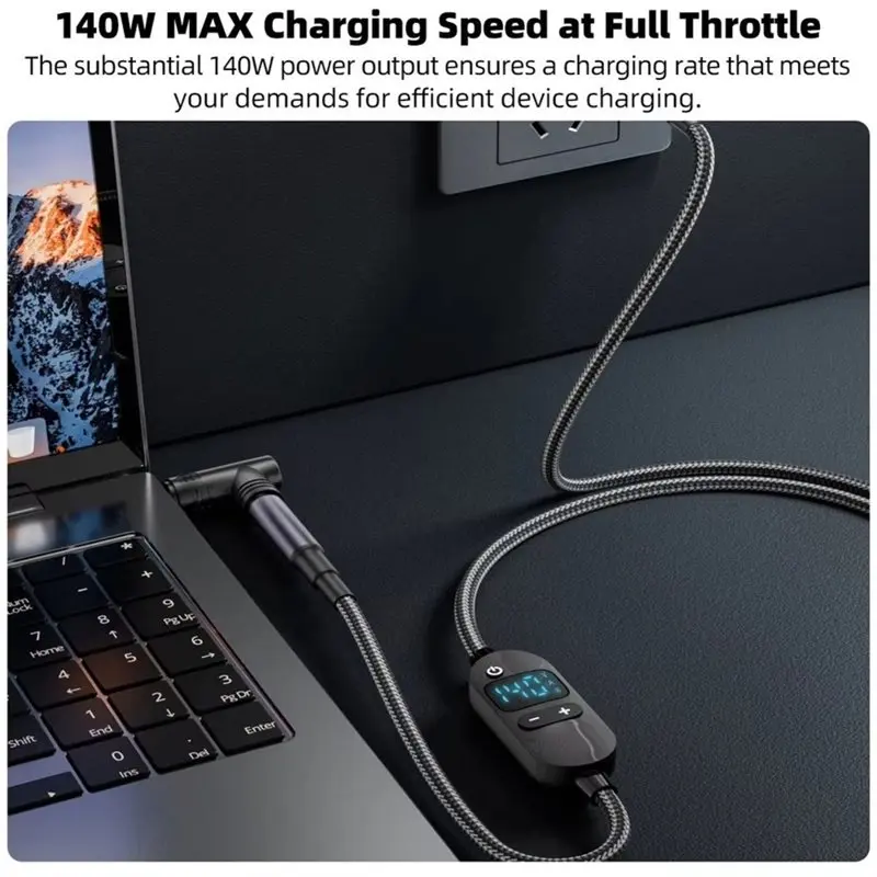 B92B-140W USB C To DC Power Boost Cable Type C To 5V-28V Adjustable Voltage Adapter Connector Cord With 10 Adapter