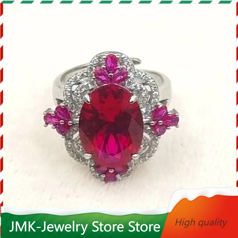 High-quality 925 Silver Plated Ring -Set with Oval Sea-blue Zircon Gemstones - Women's Ring for Striking Jewelry At Grand Events