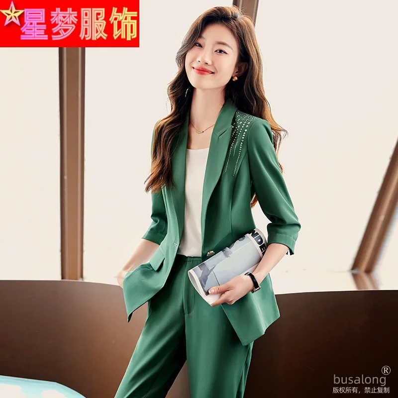 

2023 Summer New Half Sleeve Business Wear Temperament Women's Clothing Business Formal Wear Small Suit Jacket Ladies Fashion Sui