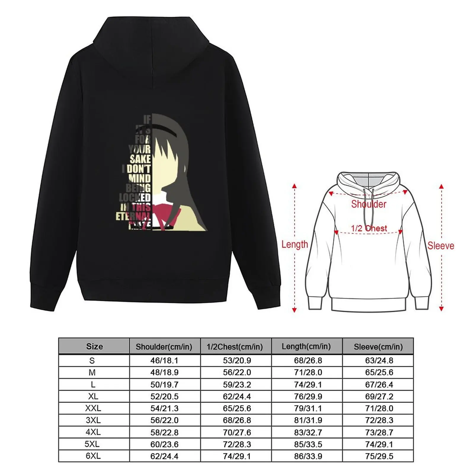 Madoka Magica - Homura Quote Hoodie men clothing men clothes anime clothing men's sweat-shirt set hoodie man