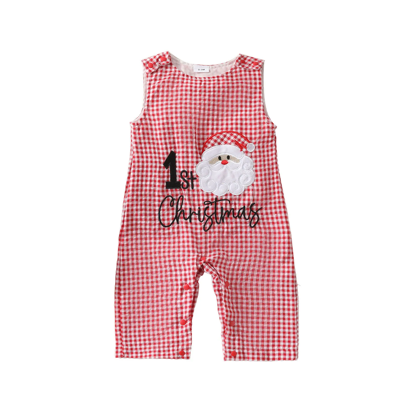 Ma&baby 0-18M Christmas Outfits Newborn Infant Baby Boy Girl Overall Toddler Santa Letter Plaid Jumpsuit Xmas Romper Costumes