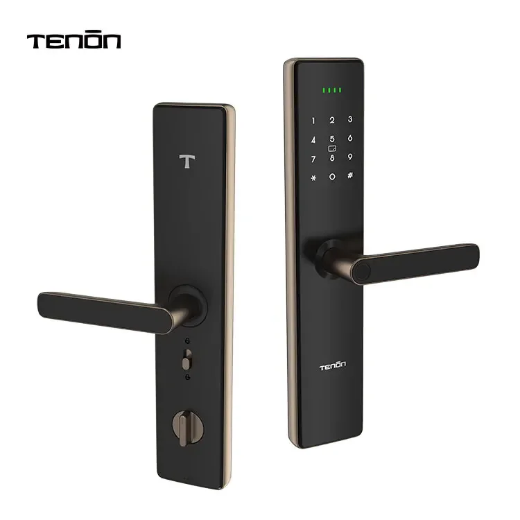 Building Intercom System Electric Intelligent Password Lock Door Handle Modern Fingerprint Smart Digital Doorlook