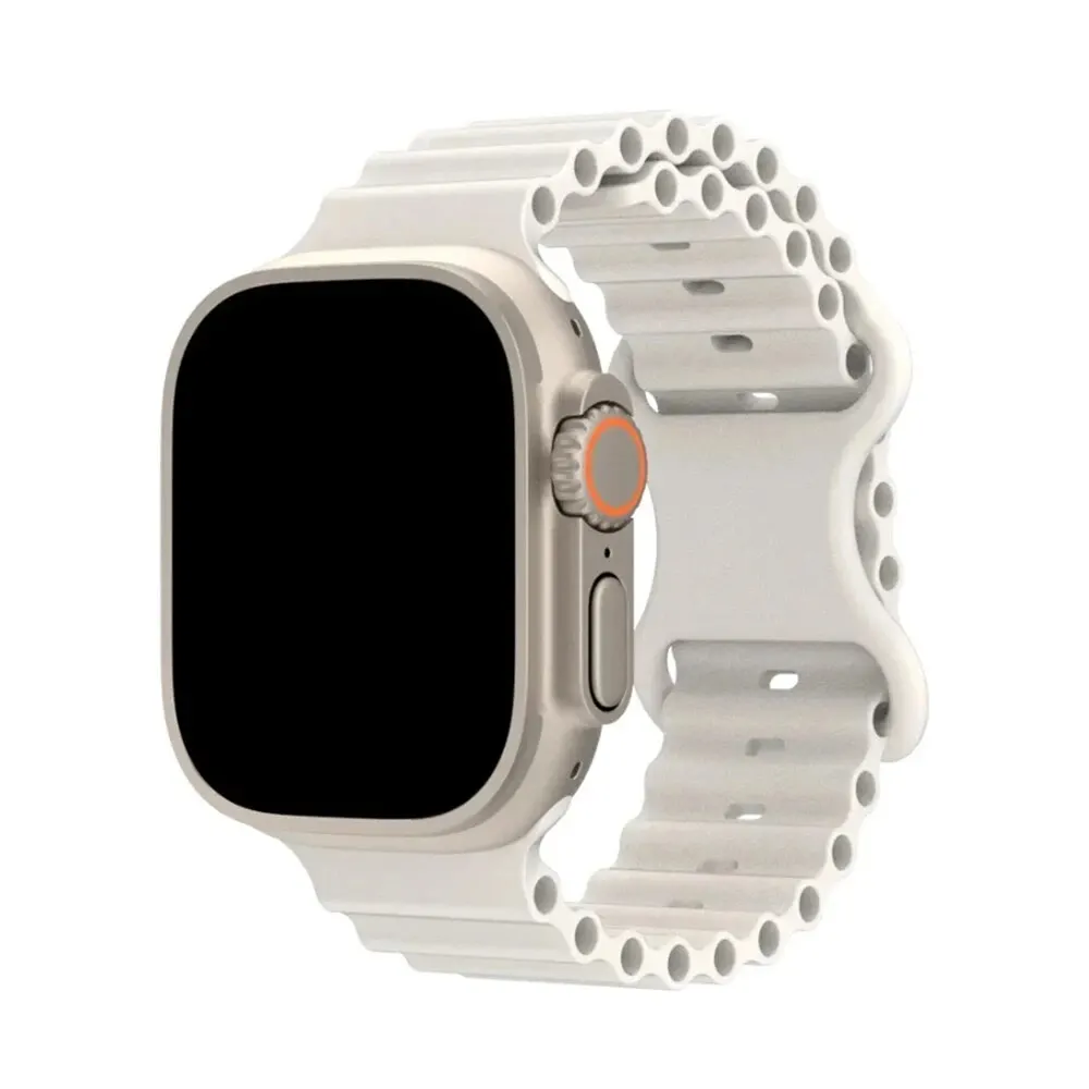 Ocean siliconen bandje voor Apple Watch Ultra 3 2 1 49mm ademende armband polsband serie 9 8 7 6 5 4 SE 45mm 44mm 42mm bandjes