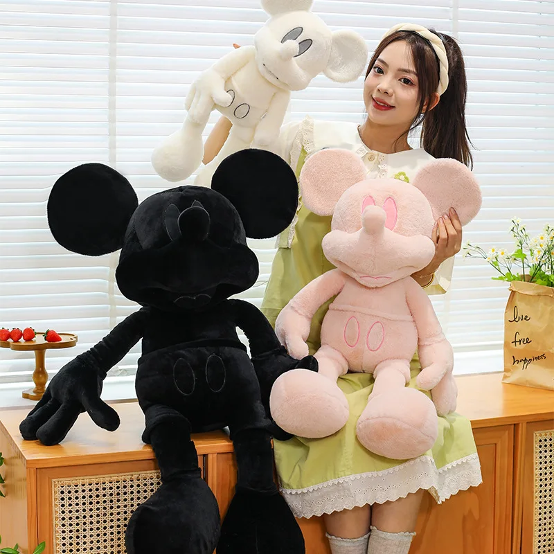 

55/120cm Disney Mickey Mouse Minnie Plush Toys Classic Anime Cute Black White Dolls Pillow Kawaii Stuffed Toys for Children Xmas