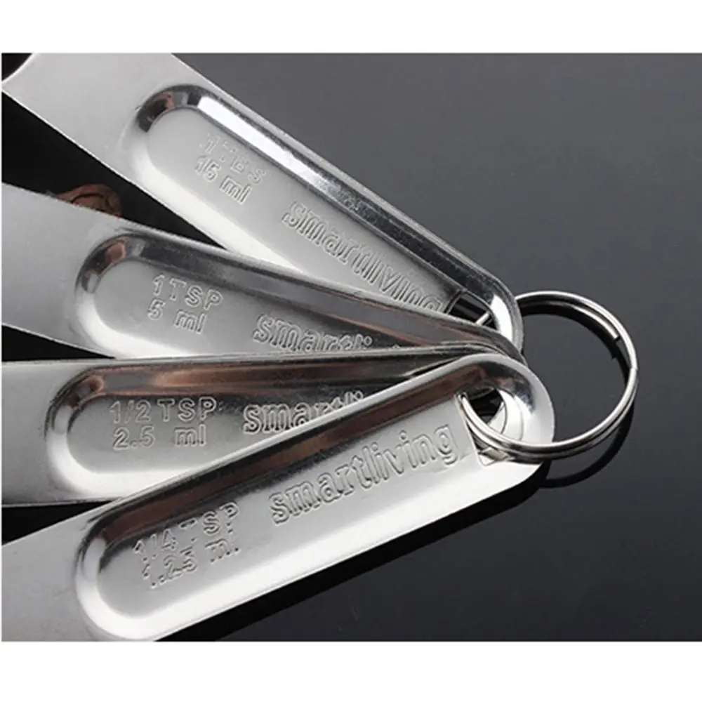 

8Pcs Stainless Steel Measuring Cups Measuring Spoons Set Stackable Spoons Gold Silver Kitchen Measuring Spoon Set Scaled