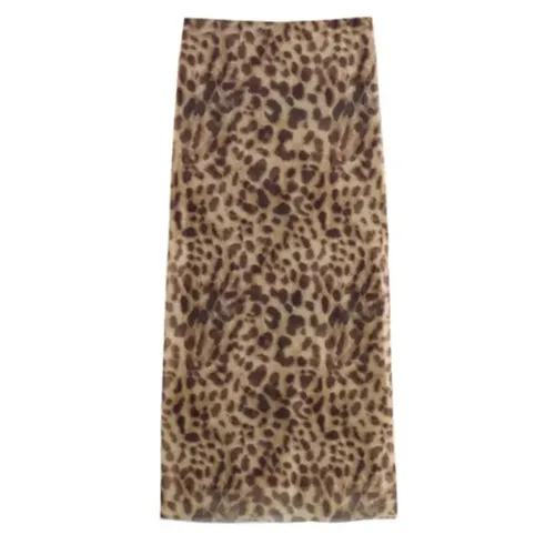 Imagen 1 del producto Falda Midi de tul de leopardo para mujer, faldas largas con cintura elástica, moda de verano 2024, ropa de calle