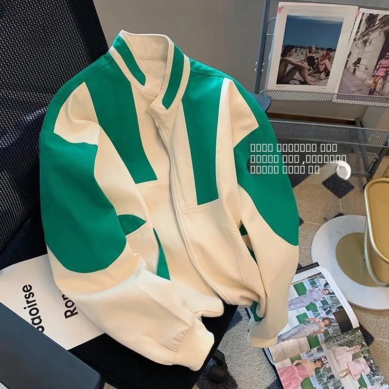 

Унисекс куртка-бомбер оверсайз в американском ретро-стиле, цветной, с молнией, осенняя верхняя одежда