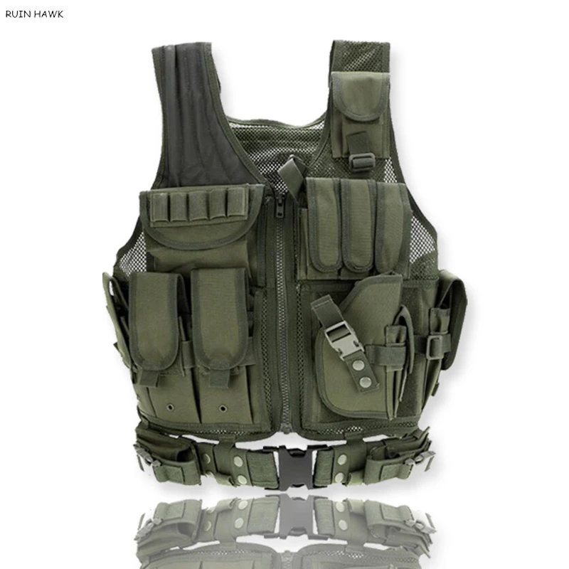 

Camouflage Tactical Vest Men's Combat Armor Vest Adjustable CS Clothing Tactical Gear Airsoft Hunting Training Vest