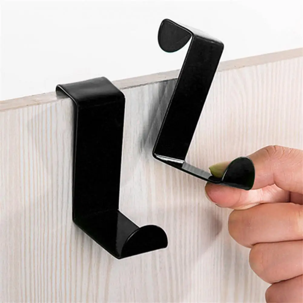 4Pcs Door Back Hooks Rustproof Anti-deform Strong Load-Bearing Coat Towel Organizer Cabinet Hanger Hooks S-hook Hanging Solution