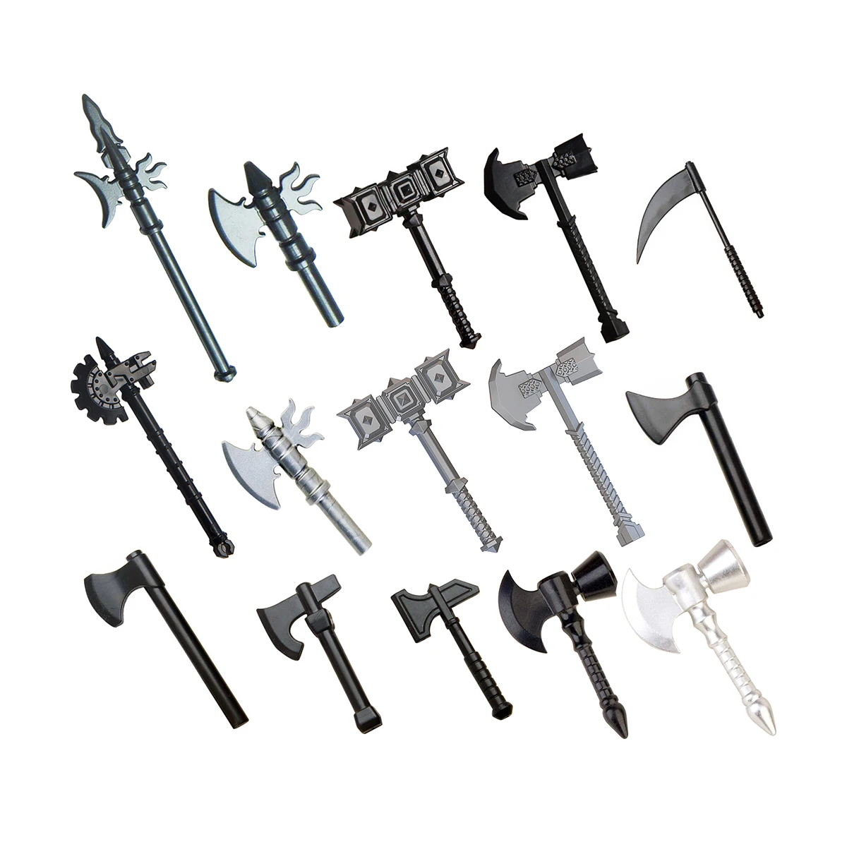 Medieval Solider Figures Weapon Axe Hatchet Tomahawk Pollaxe Shield Crossbow Archer Castle Knight Crusader Building Block Figure