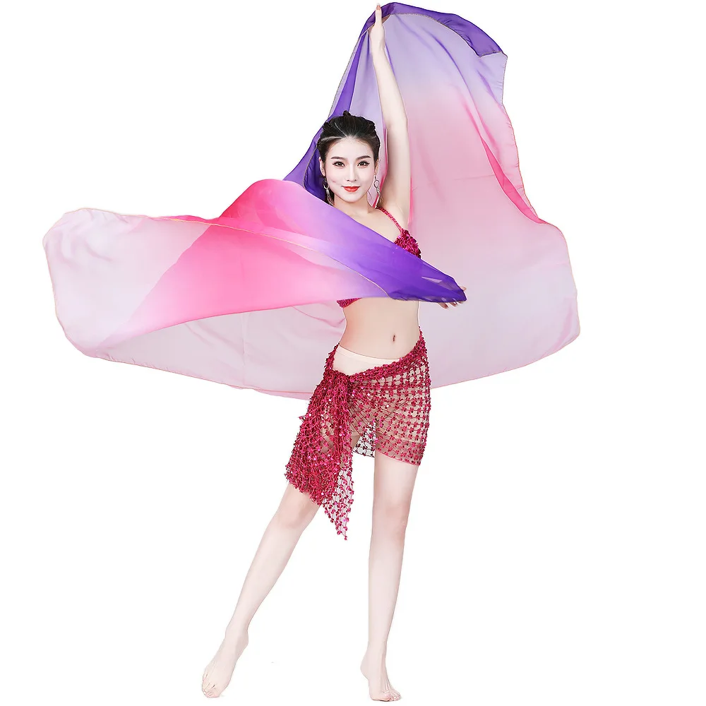 Belly Dance Performance Big Scarf Ultra Light and Thin Gradient Hand Scarf Indian Dance Performance Scarf Gradient Women's Shawl