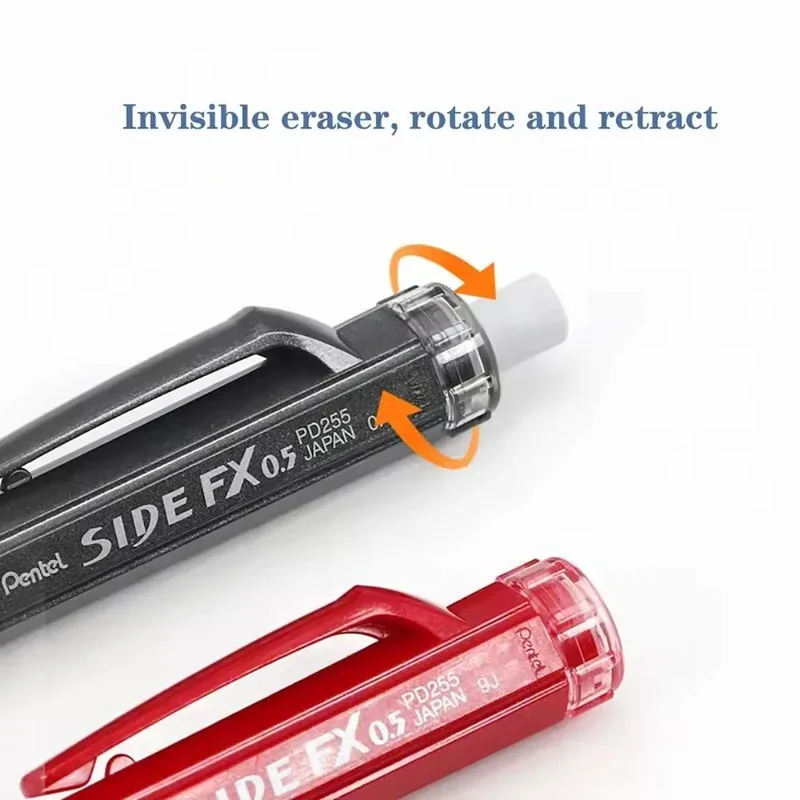 Pentel أقلام رصاص ميكانيكية الجانب الصحافة خارج الرصاص الأساسية 0.5 مللي متر تدوير المطاط لا يمكن كسرها بسهولة الرصاص رسم القرطاسية