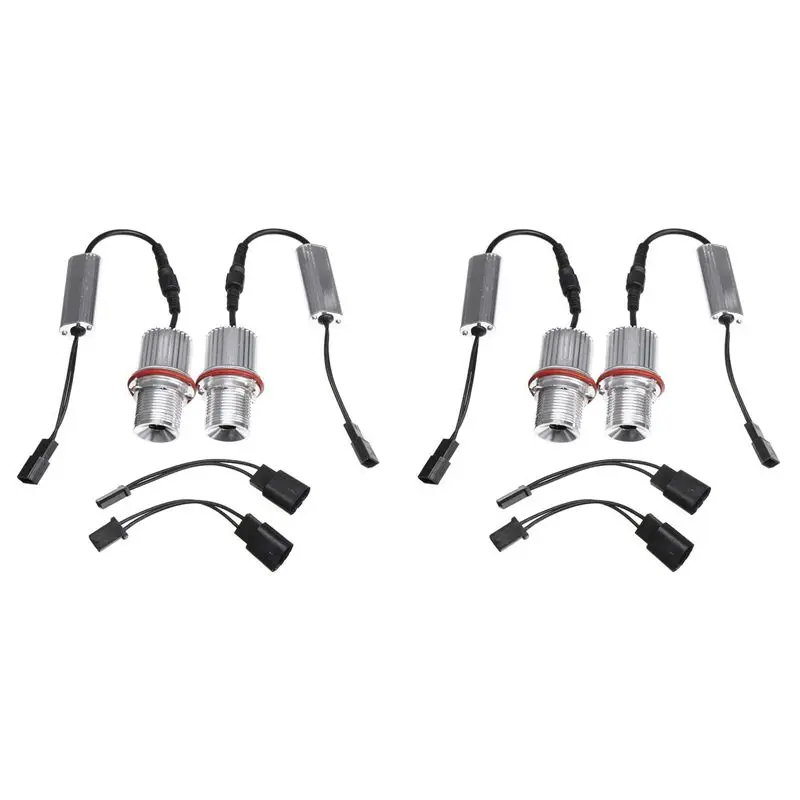 

4Pcs 45W White Led Car Angel Eyes LED Marker HALO Ring Light Bulb Headlight Bulb For -BMW E39 E53 E60 E61