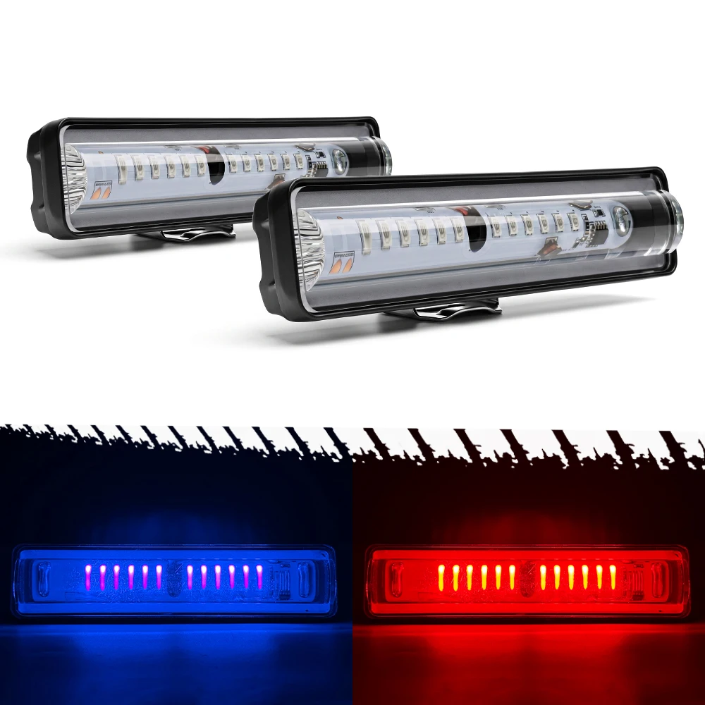 

6 Inch Red Blue LED Light Pods 36W Flood Spot Combo Beam Off Road Driving Fog Fishing Emergency Safety Signal Deck Trailer Light