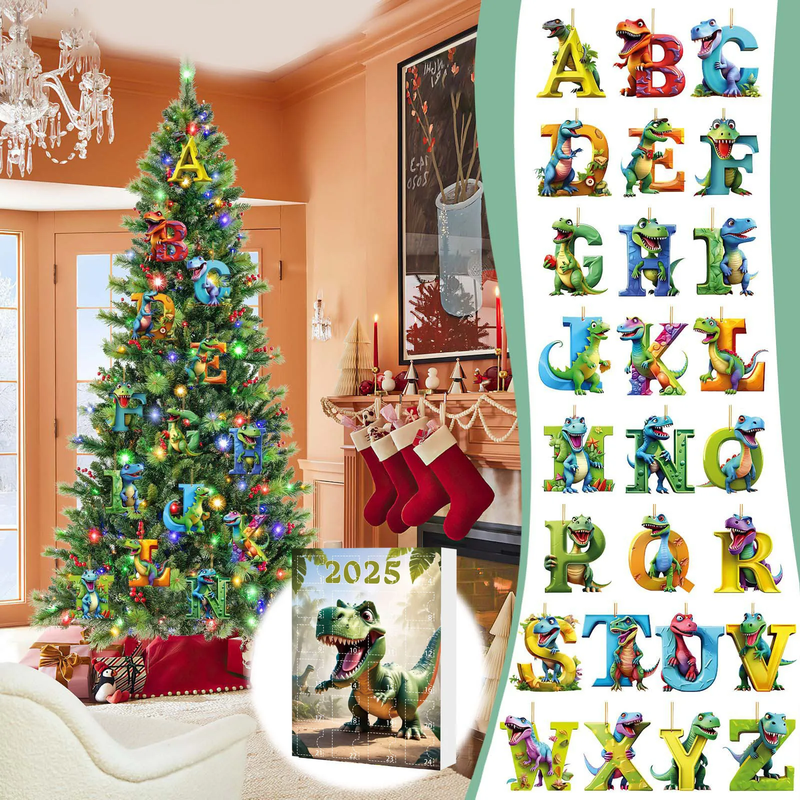 20 secondes minuterie main arbre de noël chien pendentif calendrier de l'avent 24 jours calendrier de compte à rebours de noël pour horloge d'entraînement Portable