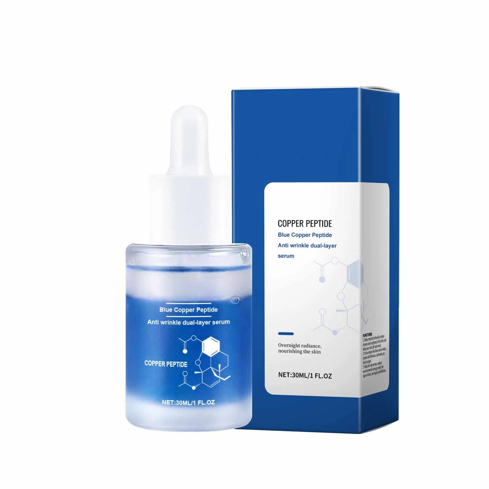 Copper Peptide Anti-Ageing Serum, Face Serum Collagen, Concentration Serum Liquid, Powerful Moisturizing Facial Serum 30ml