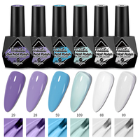 Visuatia 6-Piece Diamond Bottle Gel Nail Polish Set - 2025 New Product, Includes Cute Pink and Brown Colors, Long-Lasting Saturation, Gentle Care for Nails, Perfect for Home Manicures, Also a Great Gift for Women 8ml