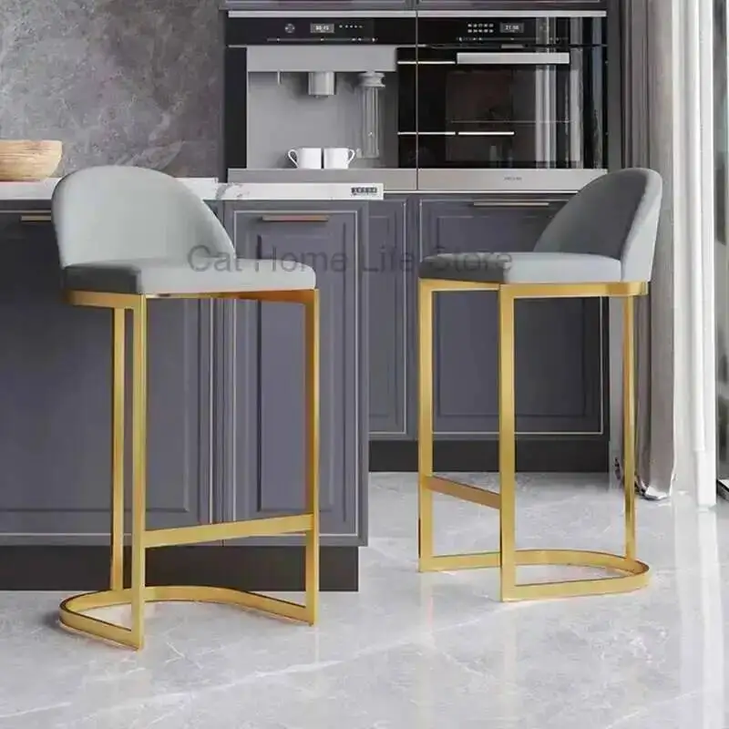 

Nordic Office Professional Bar Barber Velvet Chair Modern Luxury Bar Chair Reception Desk Taburete Alto Home Bar Chair