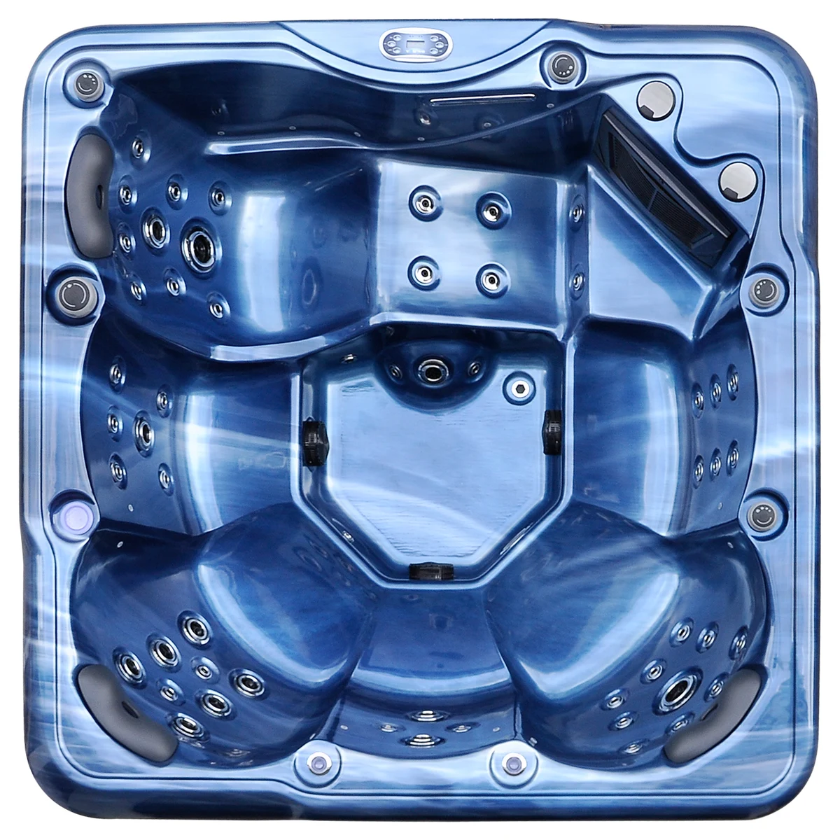 KGT JCS-121 Modern Villa Use 6-Person Acrylic Outdoor Deluxe Whirlpool Spa with 53 Jets Dual Filters & 2-Year Warranty