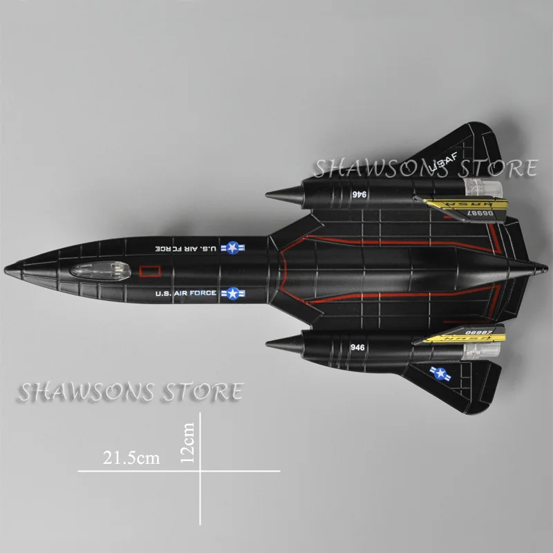 1:150 Scale Diecast Military Aircraft Model Toys SR-71 Blackbird Scout Reconnaissance Plane Miniature Replica With Sound & Light