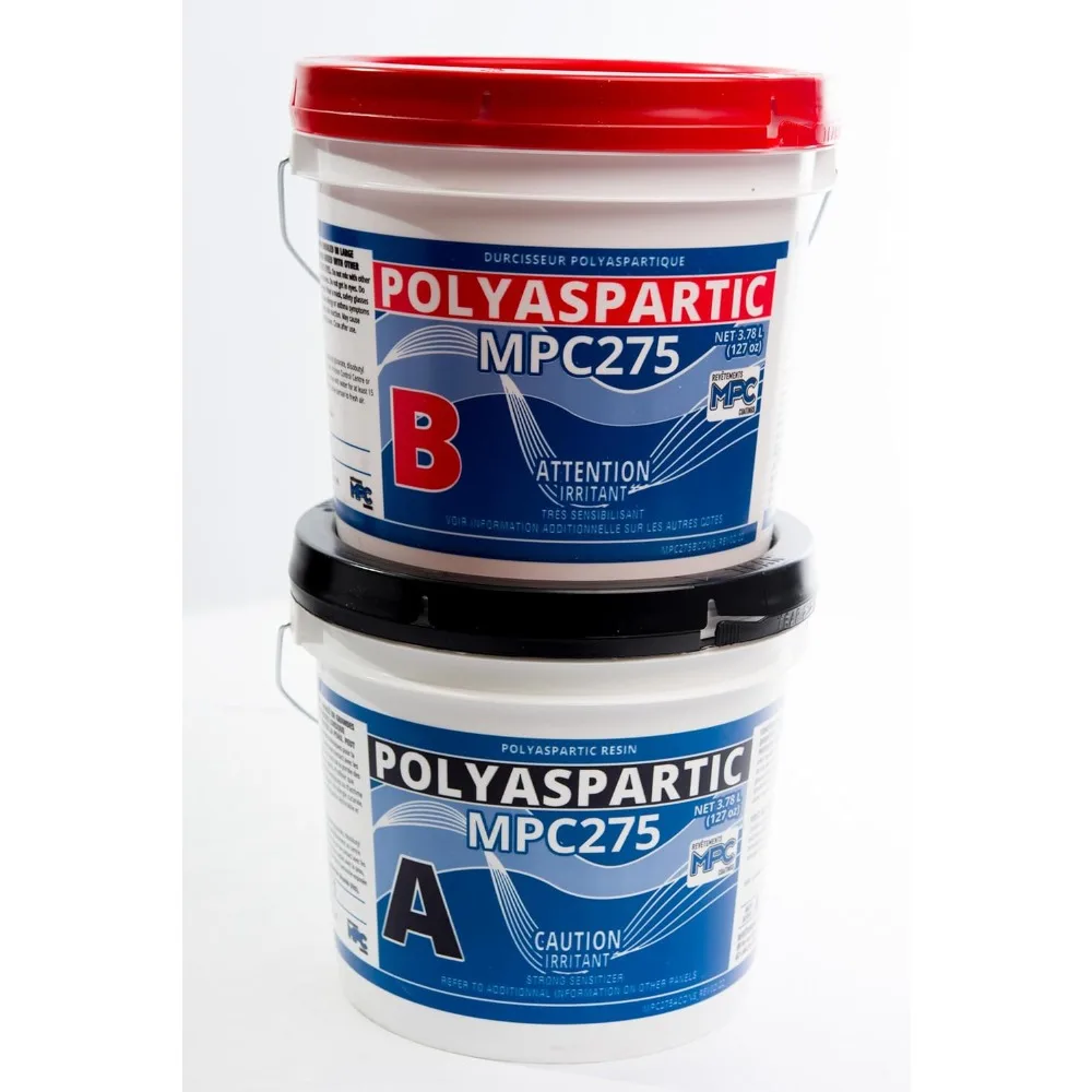 طقم طلاء أرضية بولي سبارتيك 275 - طلاء أرضية جراج بوليوريا لامع شفافة سعة 2 جالون - معطف علوي رفيع وسريع التنظيف