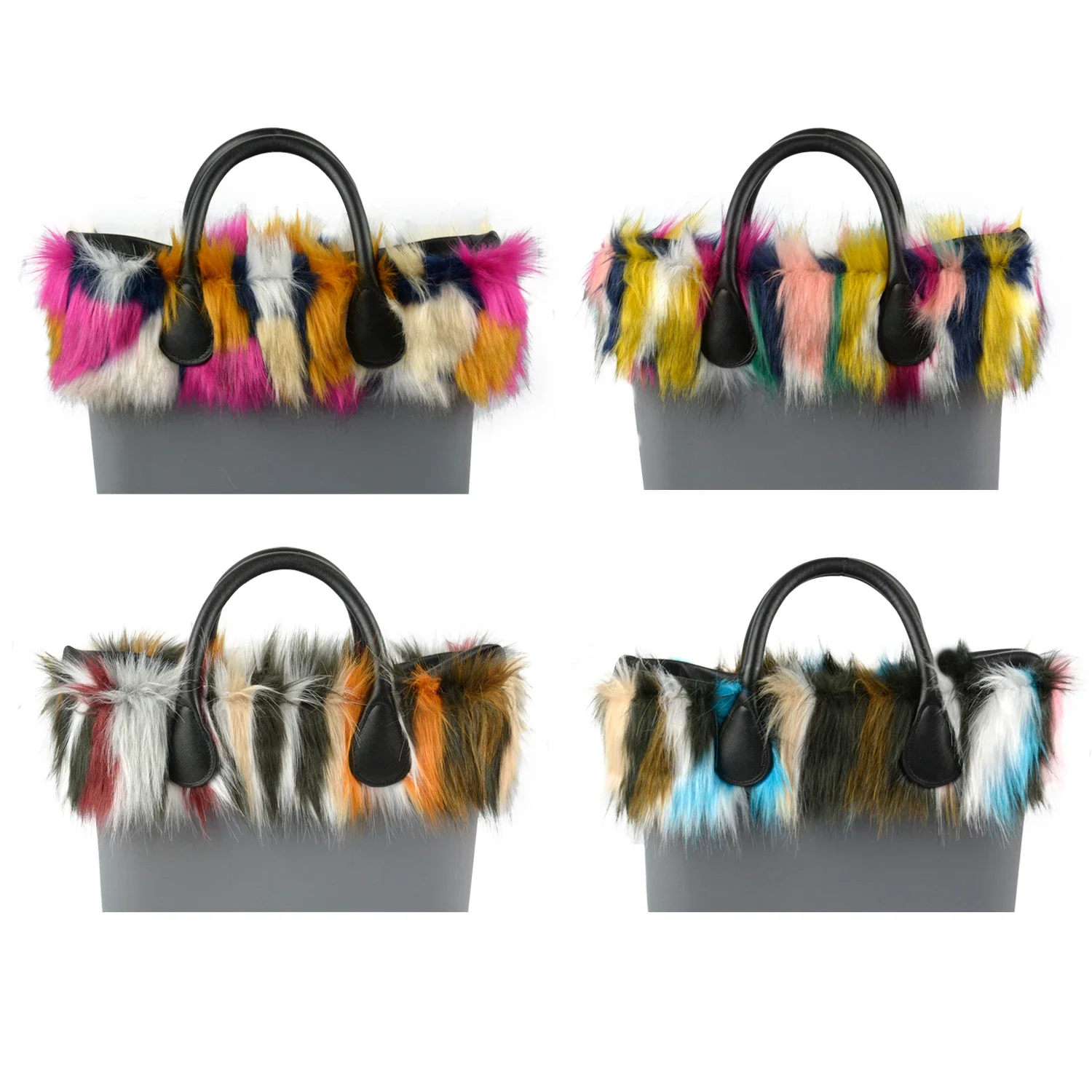 New Mixed Color Faux Fur Furry Plush Trim Fit for OBAG Thermal Decoration Classic Big Mini O Bag