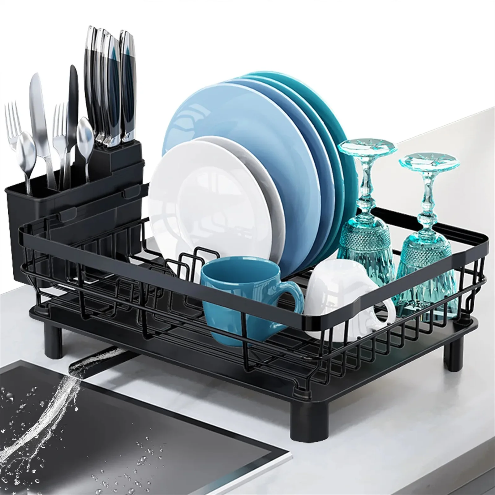 

Similar Items Sponsored Feedback on our suggestions | See all Drying Dish Rack and Drain Board Set Utensil Holder Carbon Stee