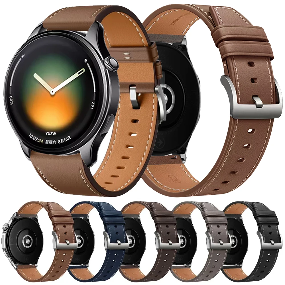 Bracelet de montre en cuir pour Xiaomi Watch 5 2 Pro, bracelet intelligent, bracelet de sport Mi Watch color 2 S4 S3 S2 S1 Active, accessoires