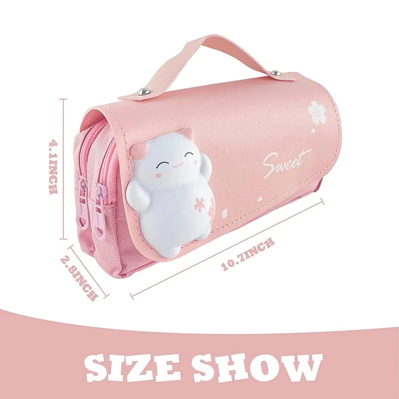3D Kawaii Pencil Bag 3 Layers Astronaut Pencil Case Pouch Cute School Supplies Aesthetic Organizer for Girls Boys Stationery