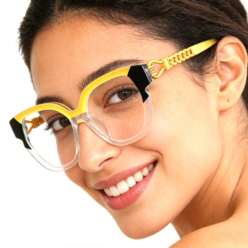 Blue Light Blocking Reading Glasses Women Anti Eyestrain Computer Reader Eyewear Myopia Eyeglasses Chain Glasses