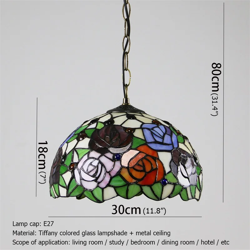 APRIL Tiffany Pendant Light Contemporary Creative Colorful Lamp Fixtures Decorative For Home Dining Room