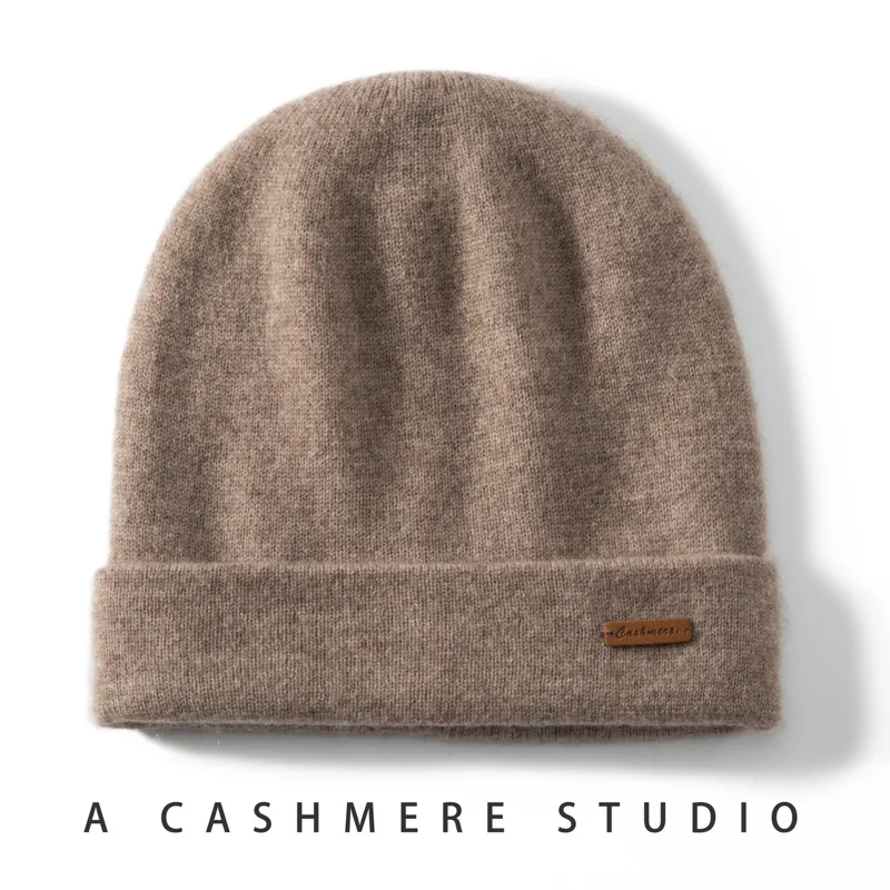 Pure Cashmere Hat Hugger Toque Cap Stocking Head Watch  Women Thick Warm Winter Versatile Knitted Capscarf 8M75