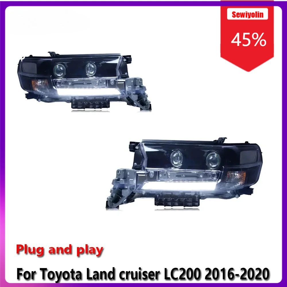

Автомобильные светодиодные лампы Sewiyolin в сборе для Toyota Land Cruiser LC200 2016-2020, противотуманные фары DRL, стоп-сигналы поворота