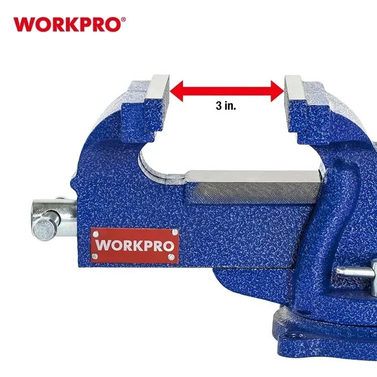 WORKPRO Tornillo de banco de alta resistencia, tornillo de banco giratorio doble de 8 pulgadas, herramienta de tornillo de banco y tubo combinado con Base giratoria de 360 grados