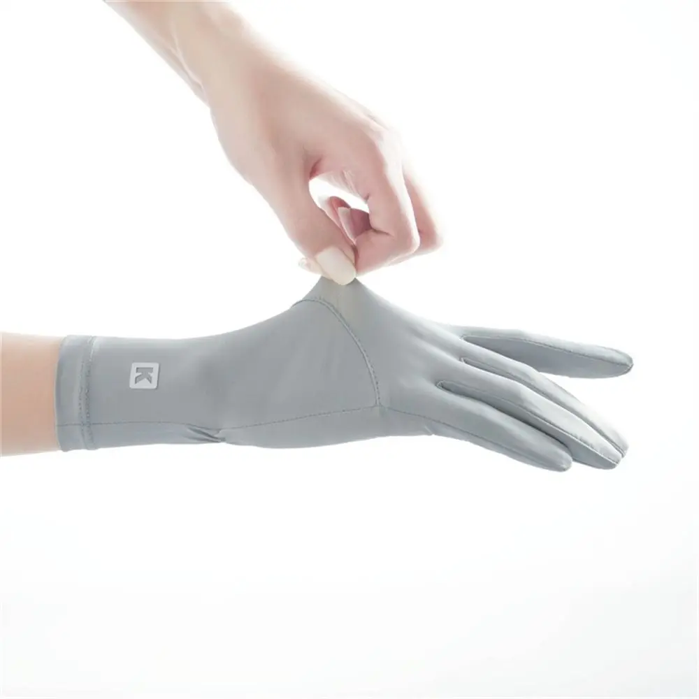 Fashion Thin Sunscreen Gloves Elastic Ice Silk Anti-UV Mittens Slip Resistant Touch Screen Sun Protection Gloves Women Girls