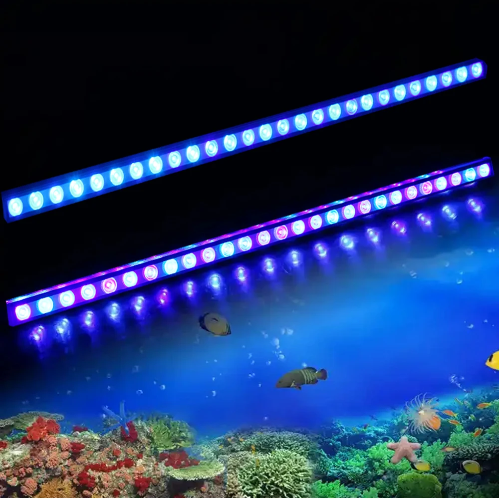 2 set Marine Aquarium Light Bar 60/90/120cm Blue UV Spectrum Reef Fish Plants Tank Dimmable Timing Led Aquarium Coral Reef Light