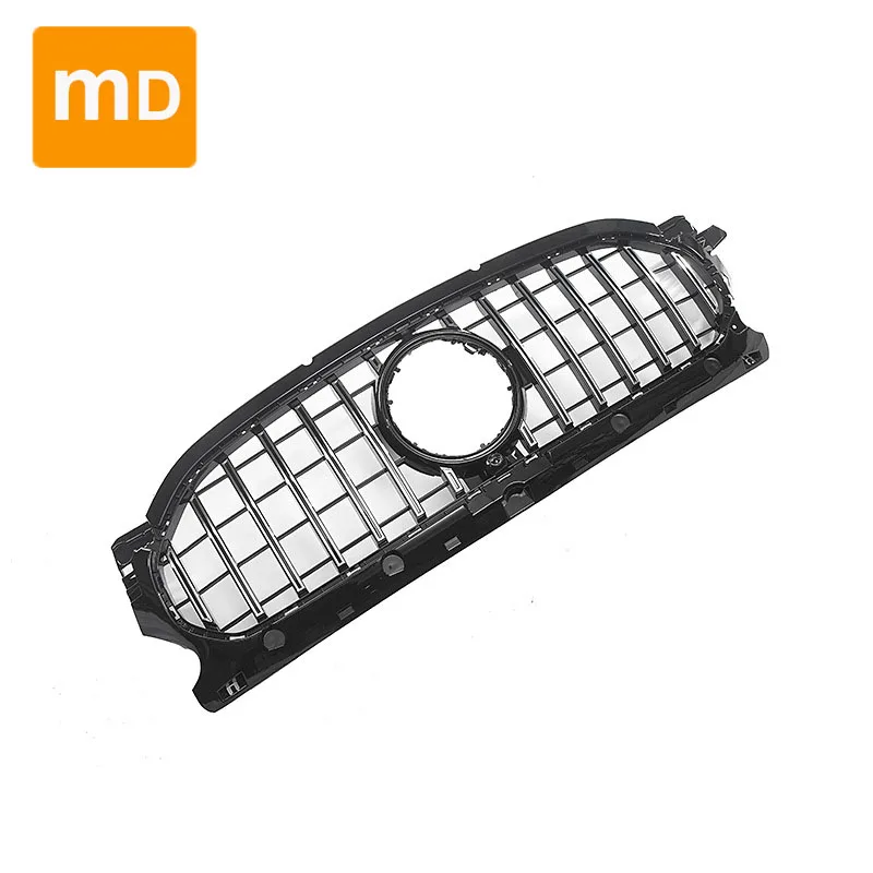 Glossy Black Radiator Grilles For 2020-2022 Mercedes Benz GLA H247 Modified GT Vertical Bar Bumpers Body Kit Guard